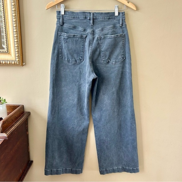 Frame Denim Ali Wide Leg Jeans High Rise Noise Charcoal Gray Exposed Buttons 28 - Picture 6 of 10